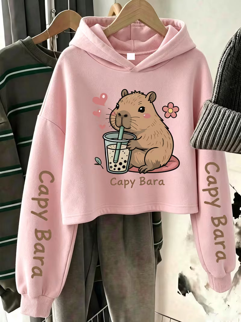 Girls Short Hooded Sweatshirt