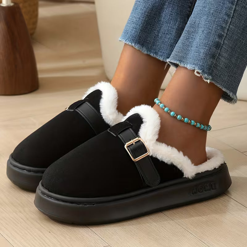 Fashionable Thick Winter Plush Women'S Slippers
