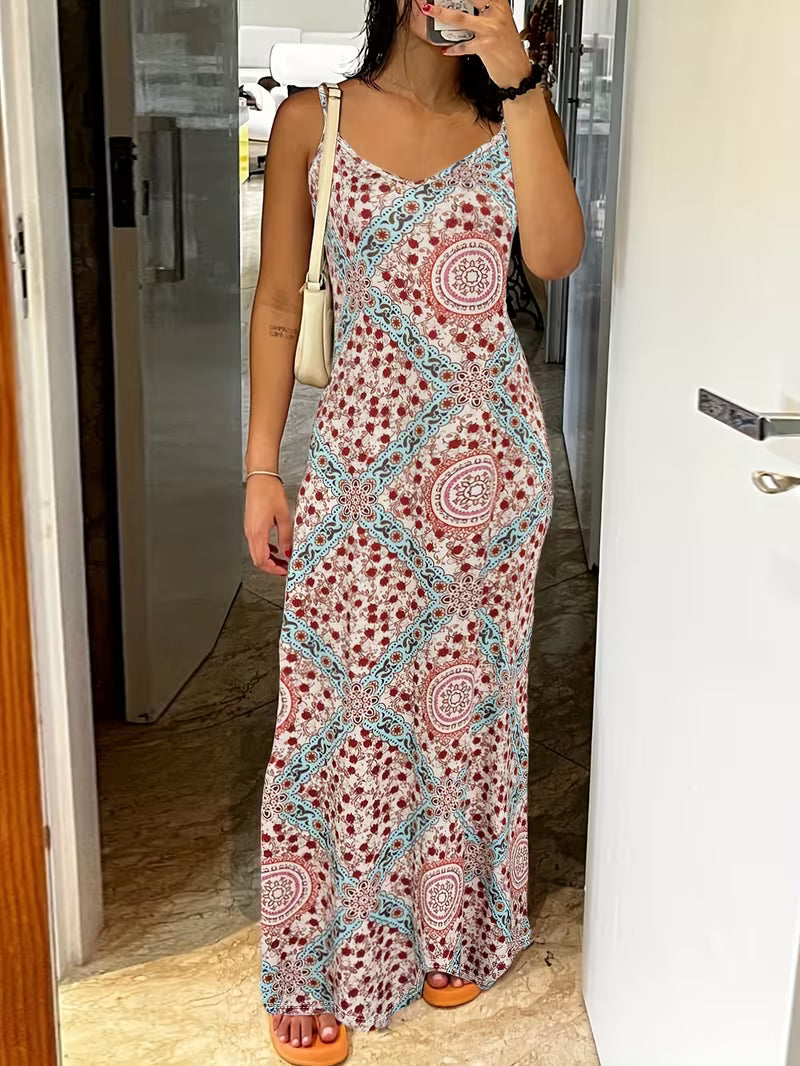 Women's Elegant Spaghetti Strap Maxi Dress