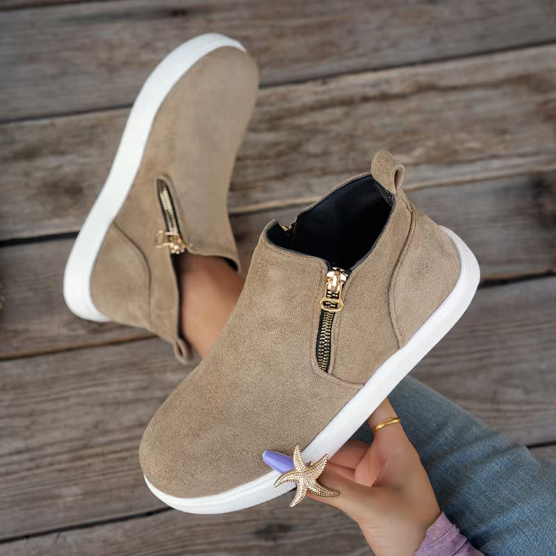 Women's High-Top Side-Zip Sports Ankle Boots