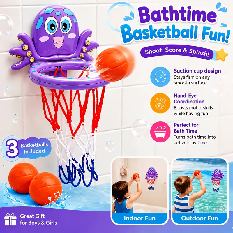 Bathtime Basketball Fun