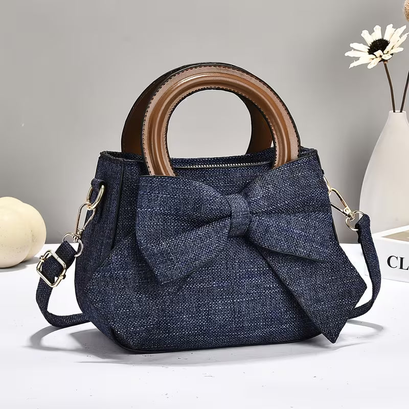 Fashion Bowknot Versatile Minimalist Women's Handbag