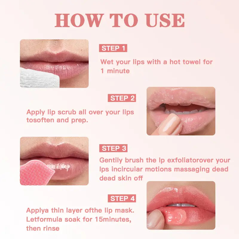Secret Tribe Lip Care Three-Piece Set: Lip Mask + Scrub + Lip Brush
