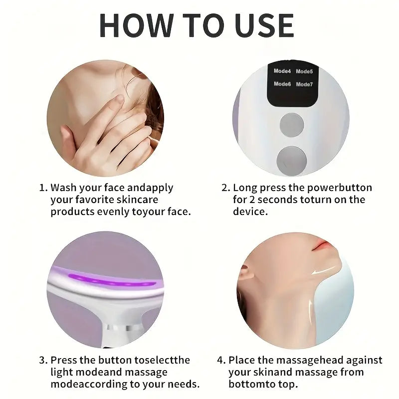 7-in-1 LED Facial Massager & Neck Beauty Device