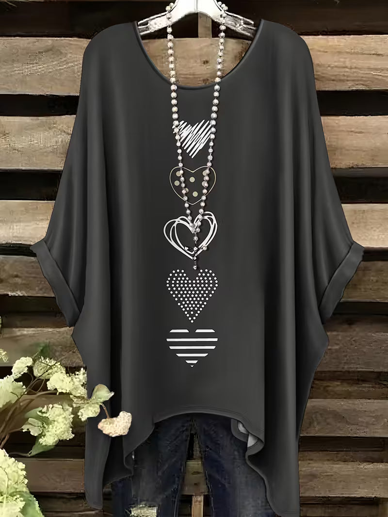 Oversized Batwing Sleeve T-Shirt - size 16