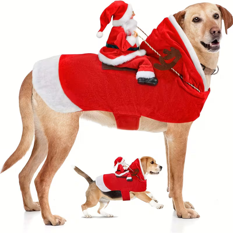 Santa Claus Riding Pet Costume