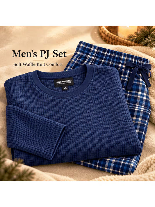 Men'S Waffle Knit Fleece Pyjama Set