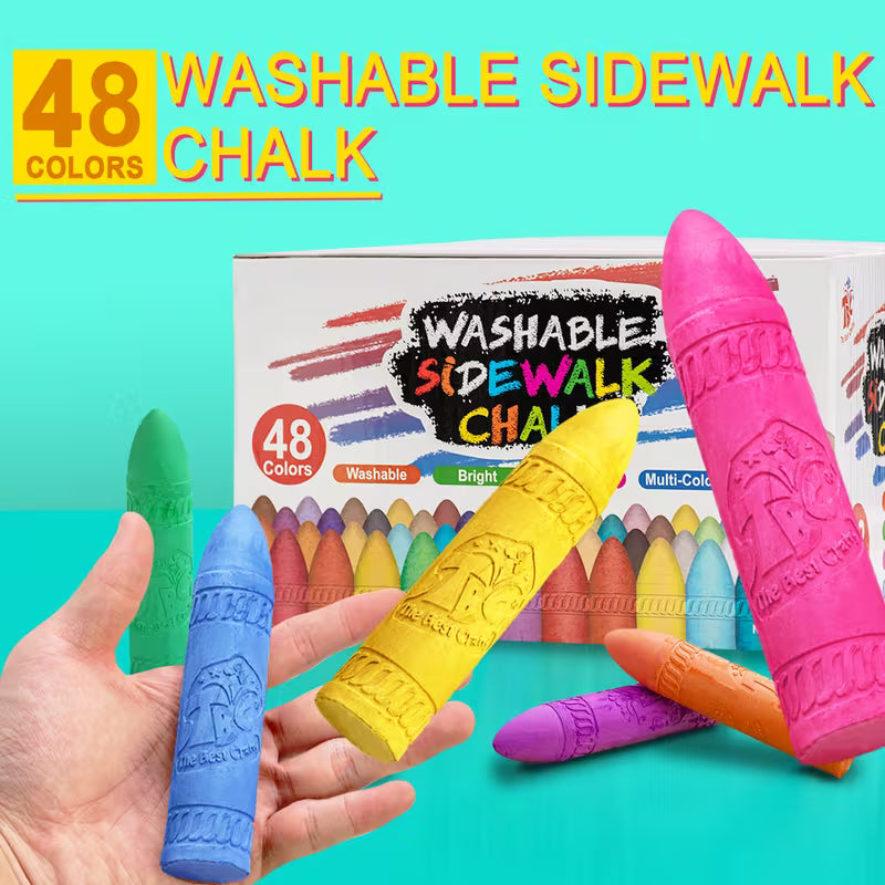 48pcs Jumbo Pavement Chalks Set
