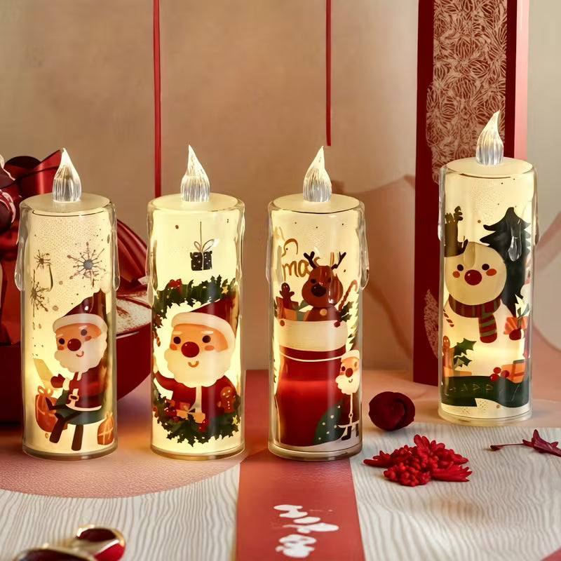 Set of 4 Christmas LED Candles