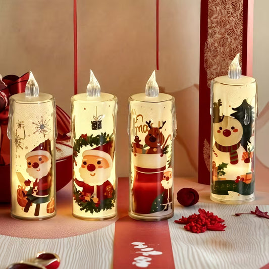 Set of 4 Christmas LED Candles