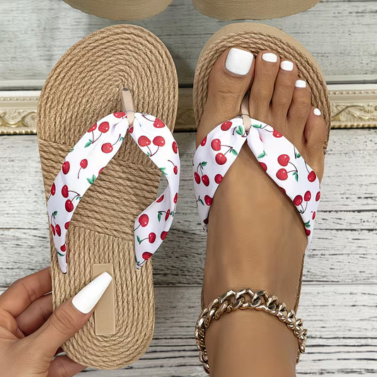 Ladies Cherry Flat Flip-Flops