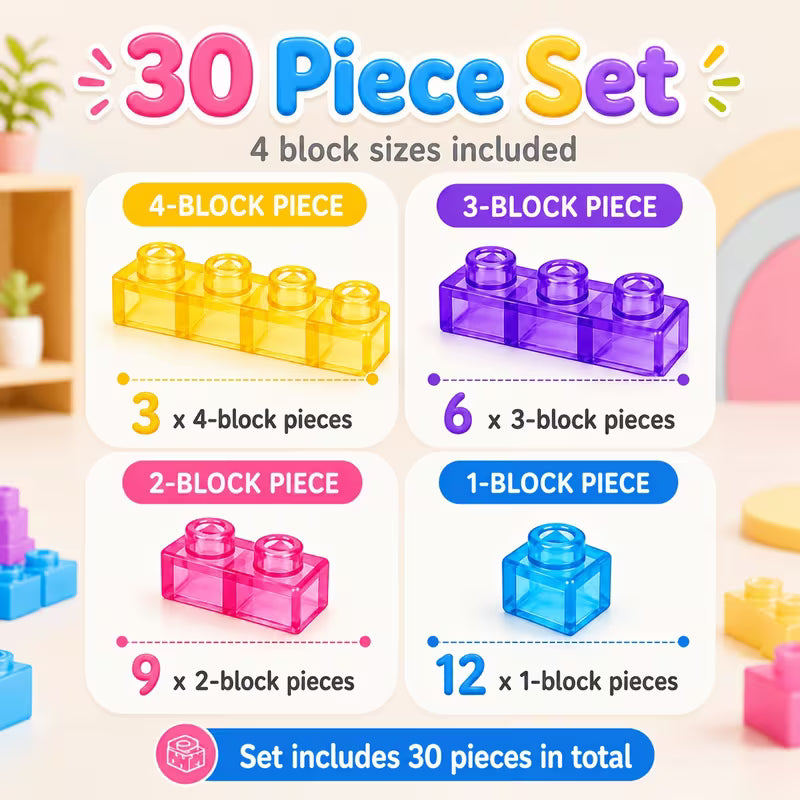 30 pc Soft Gummy Building Blocks Set
