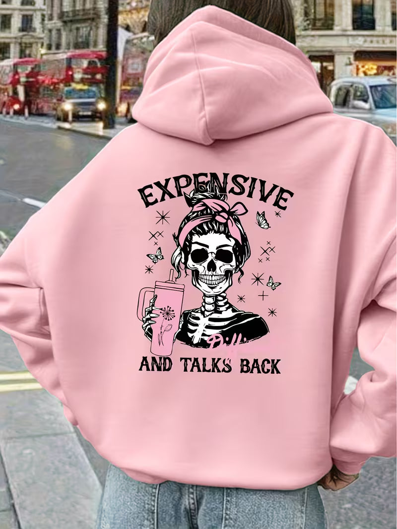 Skull Printed Hoodie for Women