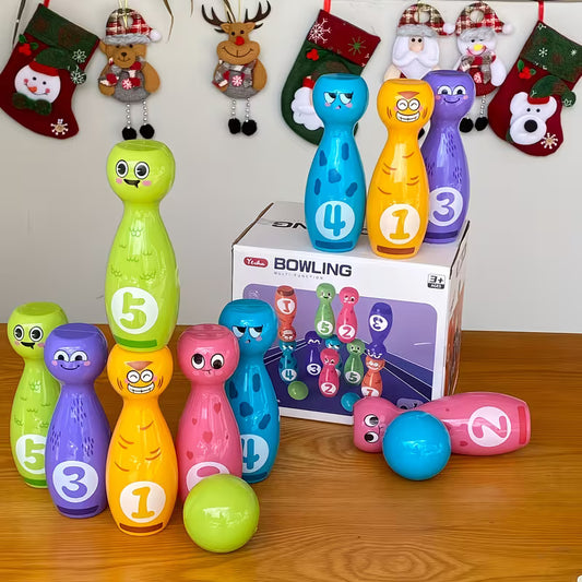 12pcs Bowling Toy Set with Colorful Pins