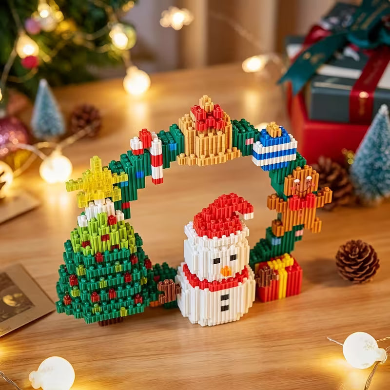Christmas-Themed Block Wreath Ornament