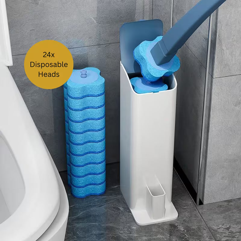 1 Set of Toilet Brushes with 24 Disposable Brush Heads