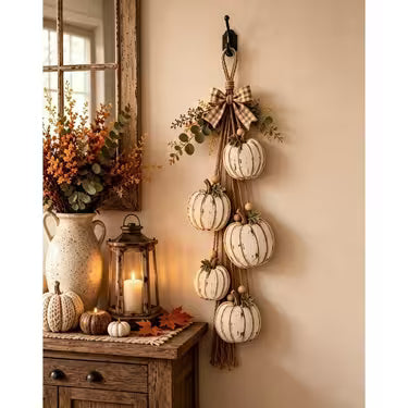 Rustic Pumpkin Hanging Swag Wall Decor
