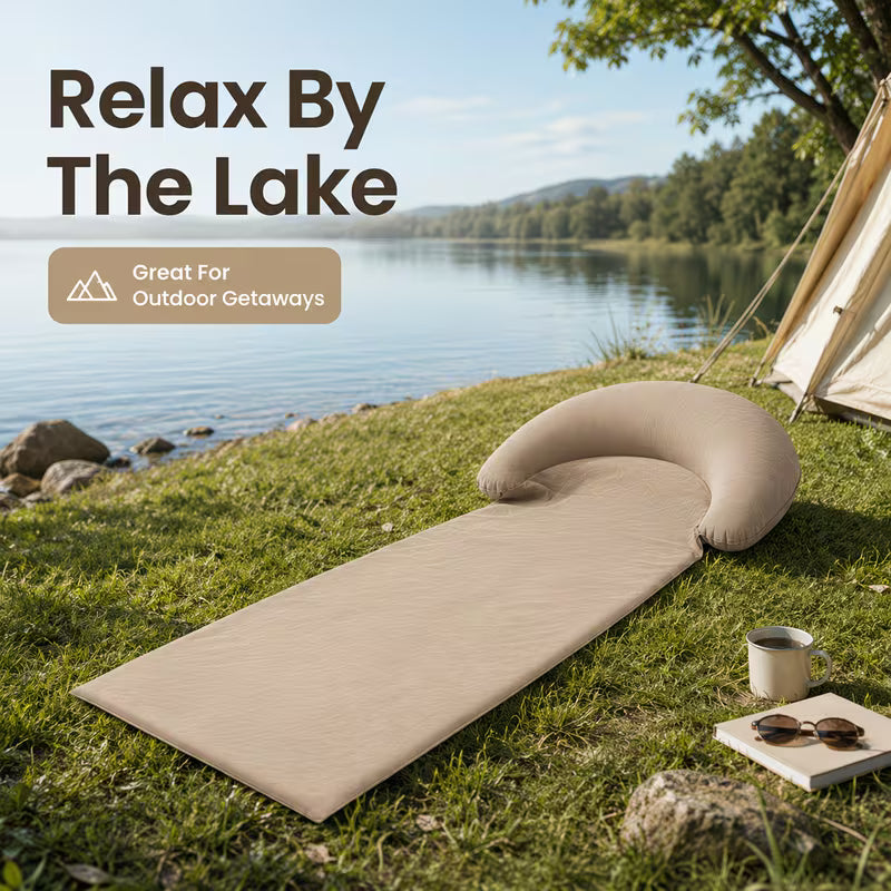 Inflatable Beach Mat Lounge Chair with Pillow