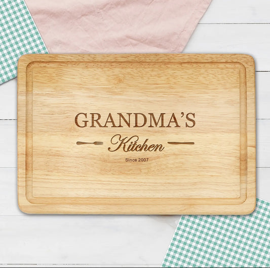 Engraved & Personalised Chopping Board for Mum Grandma Wife