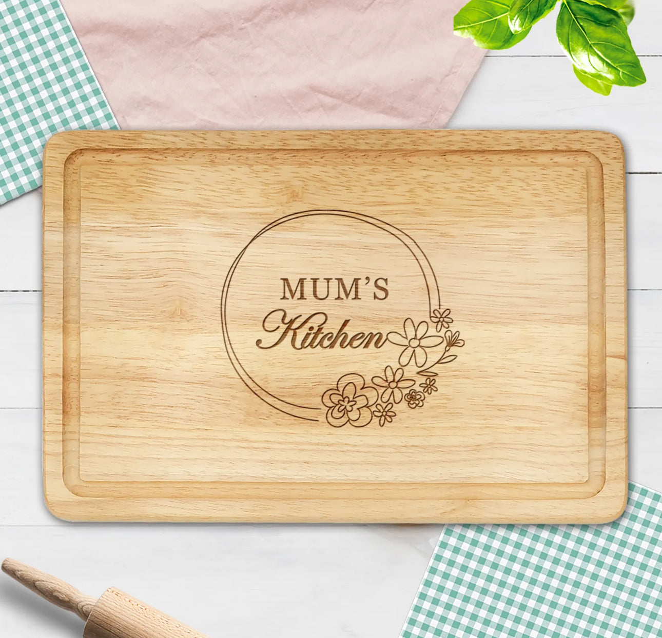Engraved & Personalised Chopping Board for Mum Grandma Wife