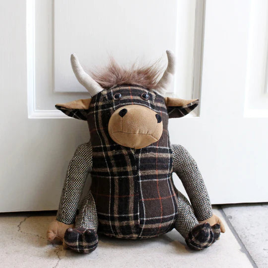 Highland Cow Tartan Novelty Door Stop