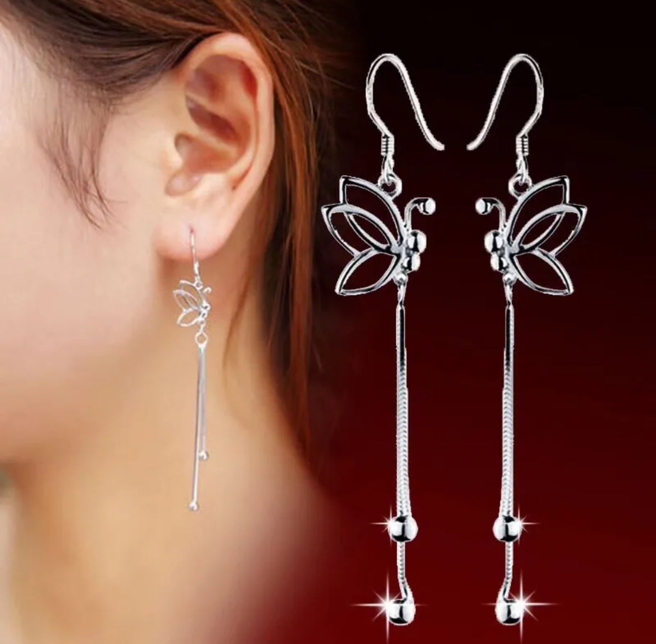 Butterfly Dangle Hook Earrings
