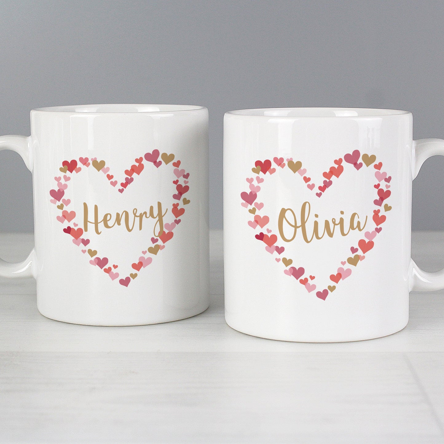 Personalised Confetti Hearts Mug Set
