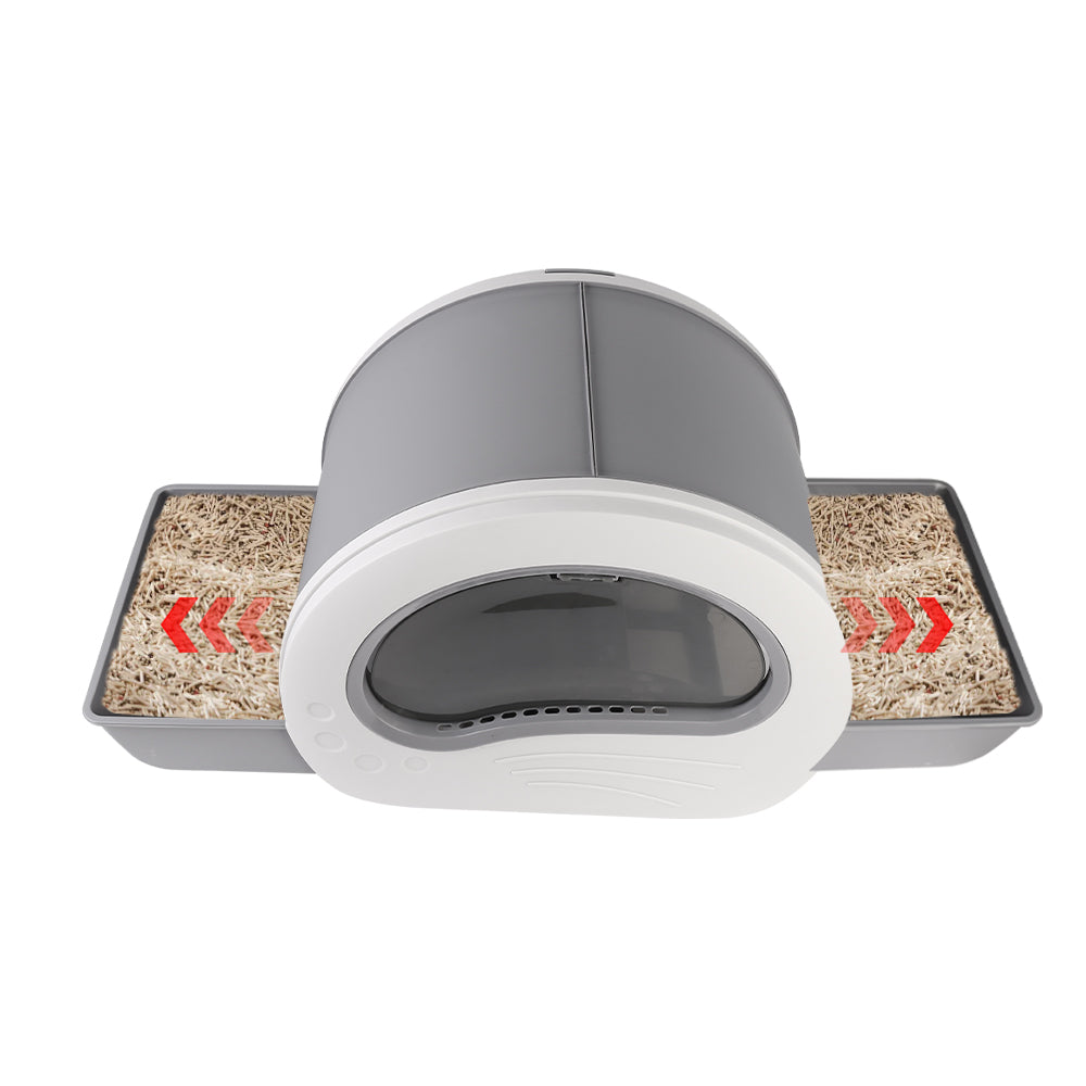 Large Cat Litter Box Anti-Splashing Cat Pan Drawer Cat Potty Tray with Sterilizing Light