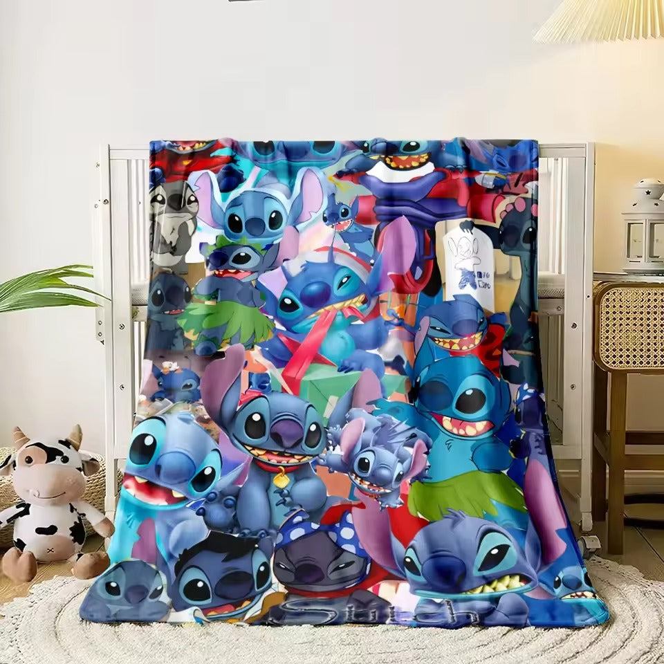 Disney Stitch HD Printed Flannel Fluffy Fleece Throws