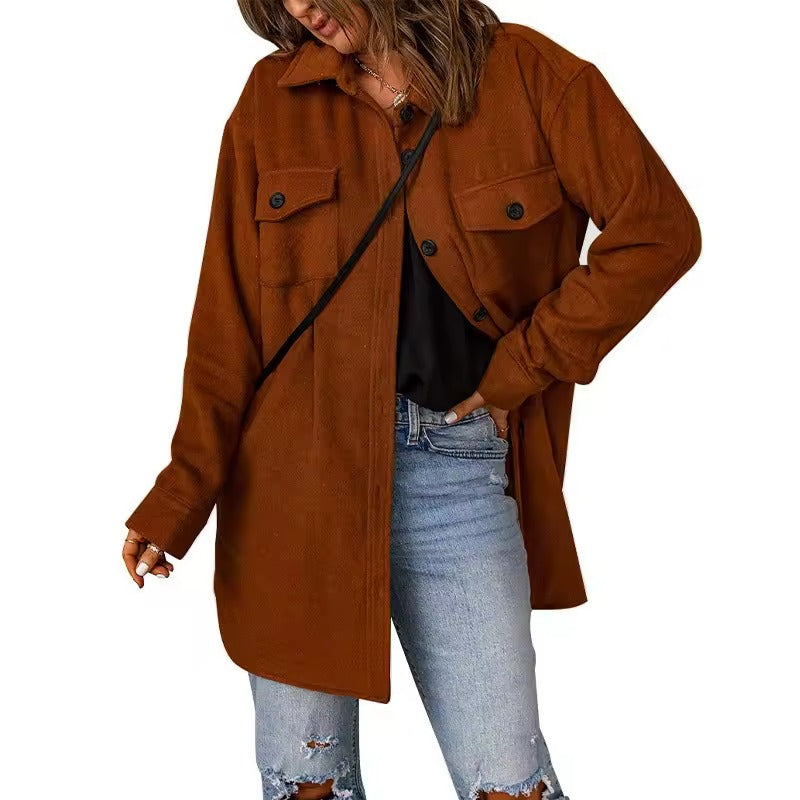 Turn Down Collar Womans Jacket