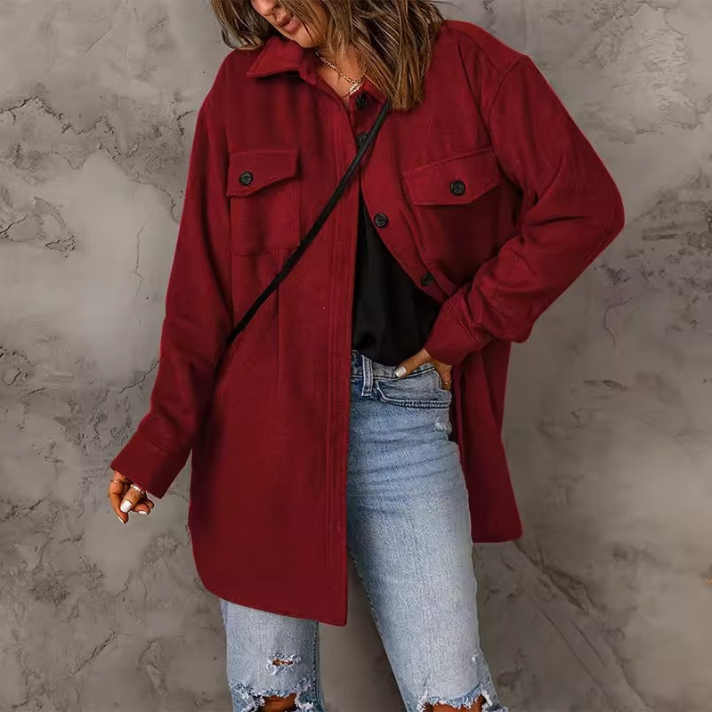 Turn Down Collar Womans Jacket