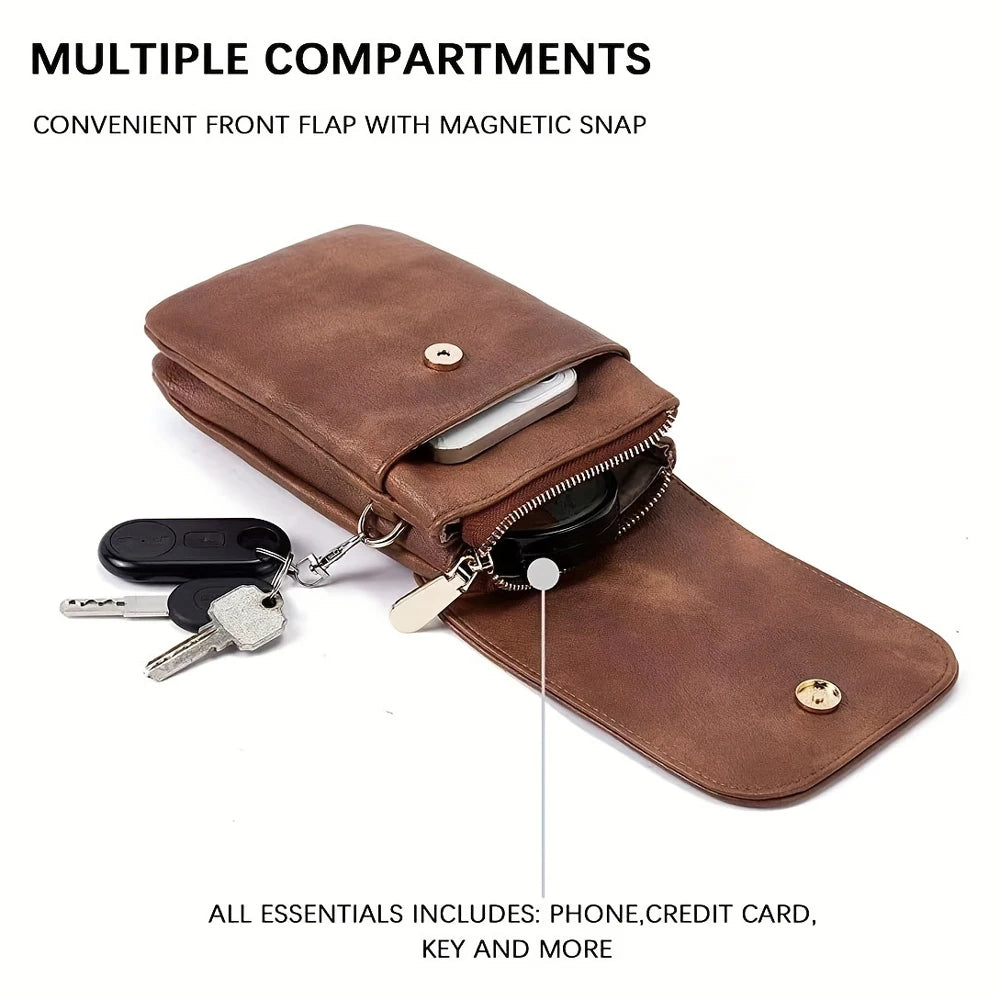Fashionable and minimalist PU leather women's crossbody bag