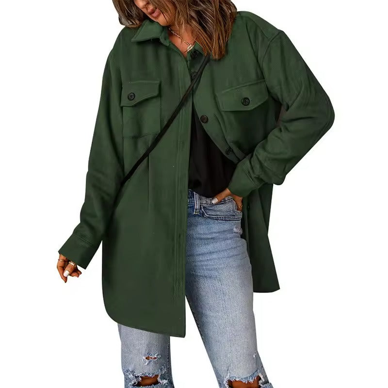 Turn Down Collar Womans Jacket