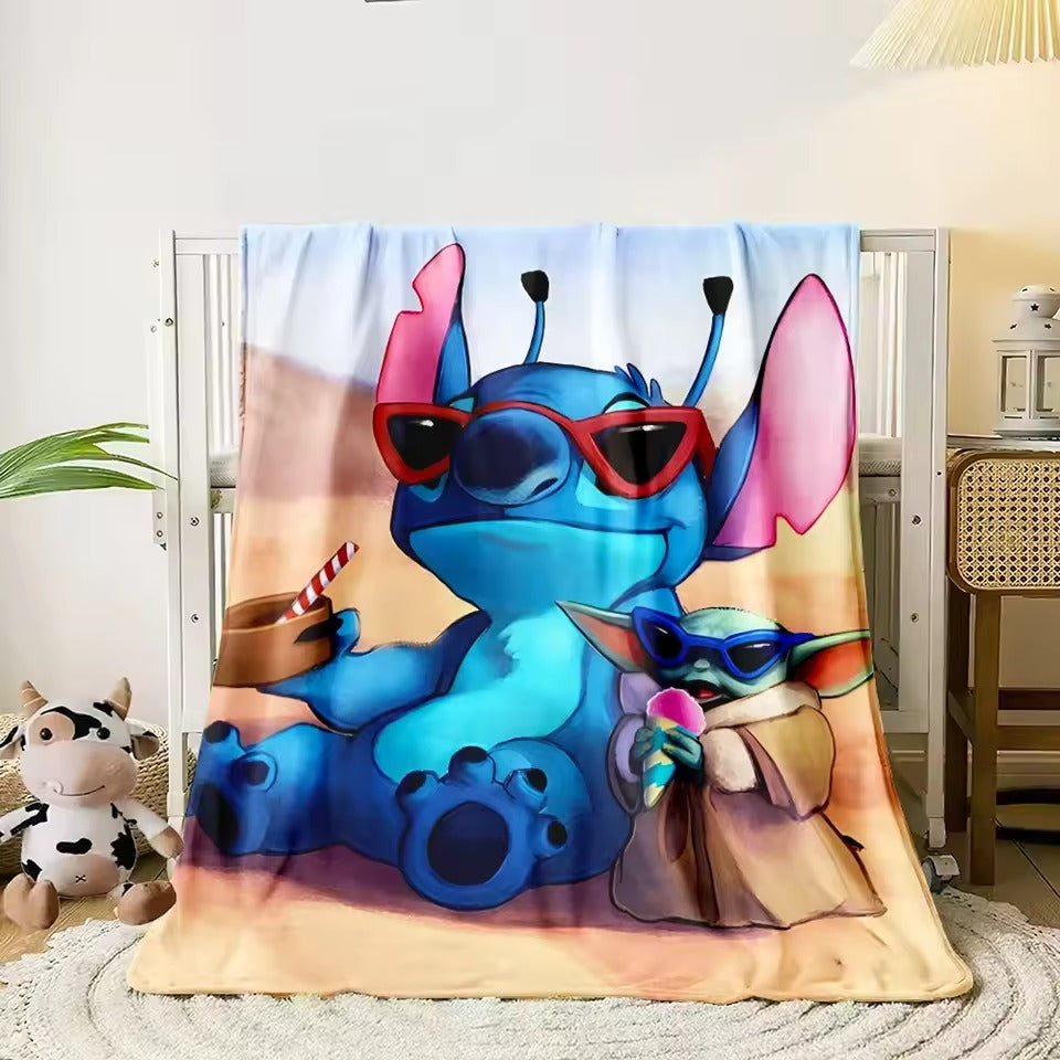 Disney Stitch HD Printed Flannel Fluffy Fleece Throws
