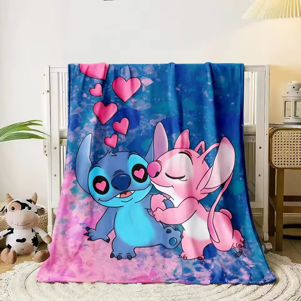 Disney Stitch HD Printed Flannel Fluffy Fleece Throws