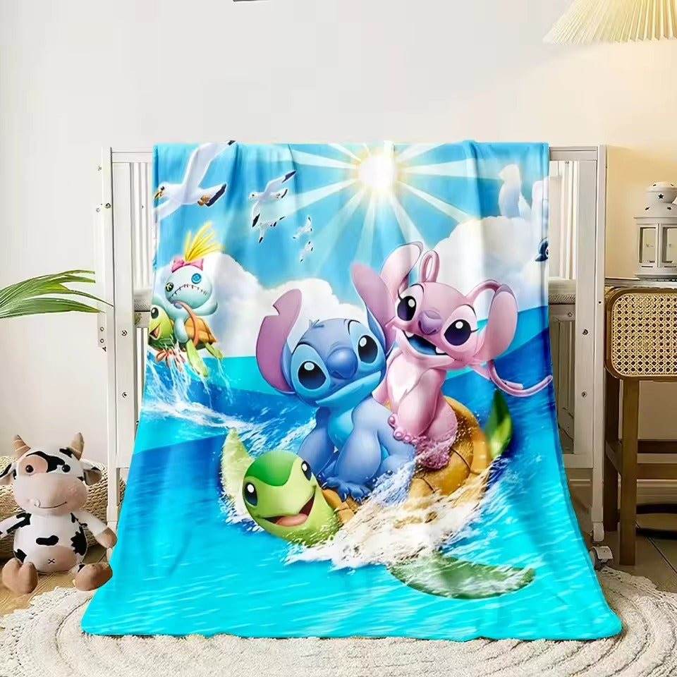 Disney Stitch HD Printed Flannel Fluffy Fleece Throws