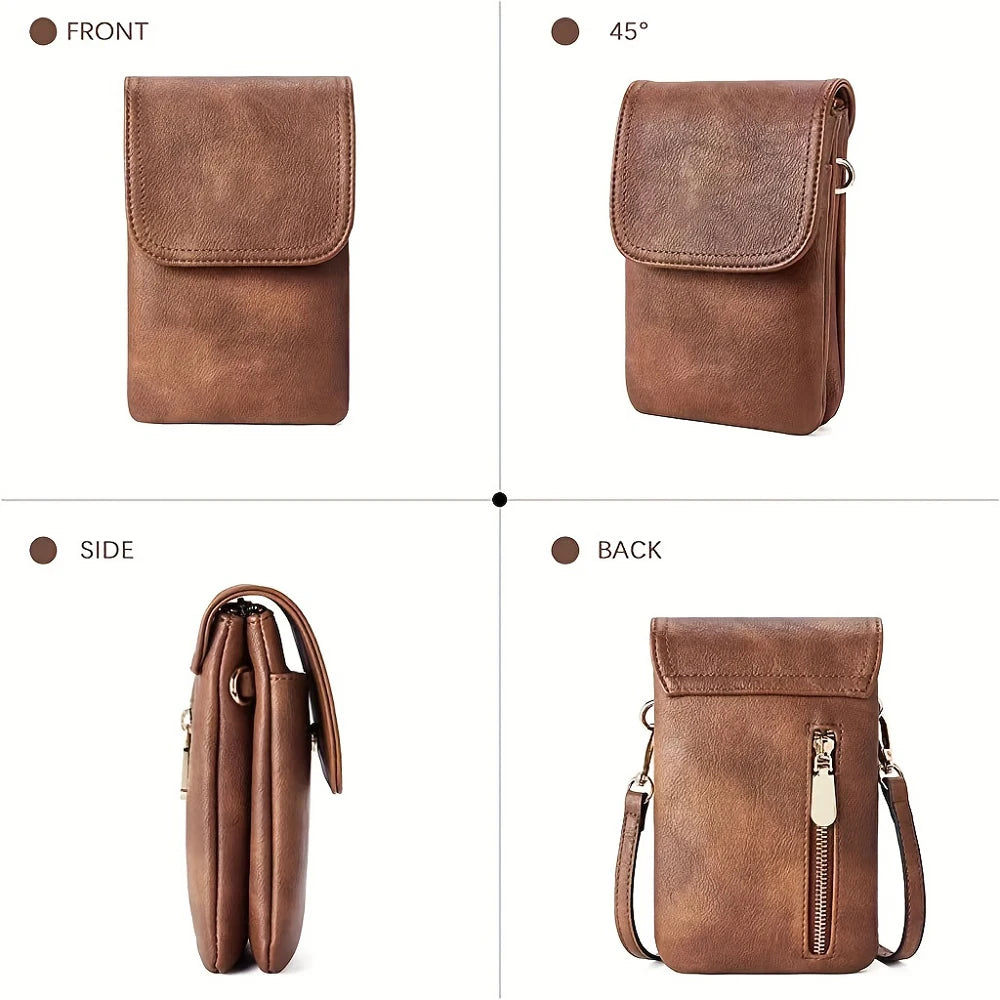 Fashionable and minimalist PU leather women's crossbody bag
