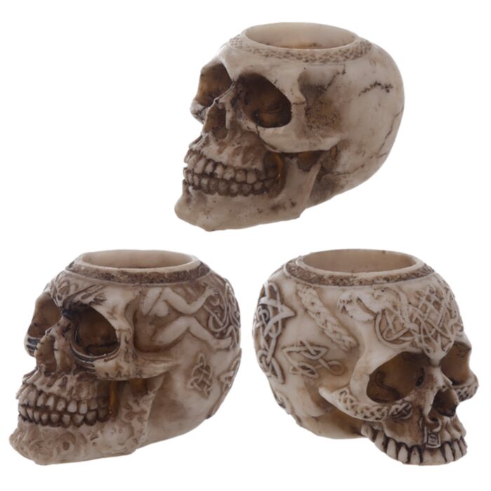 Set of 3 Skull Tea Light Candle Holders