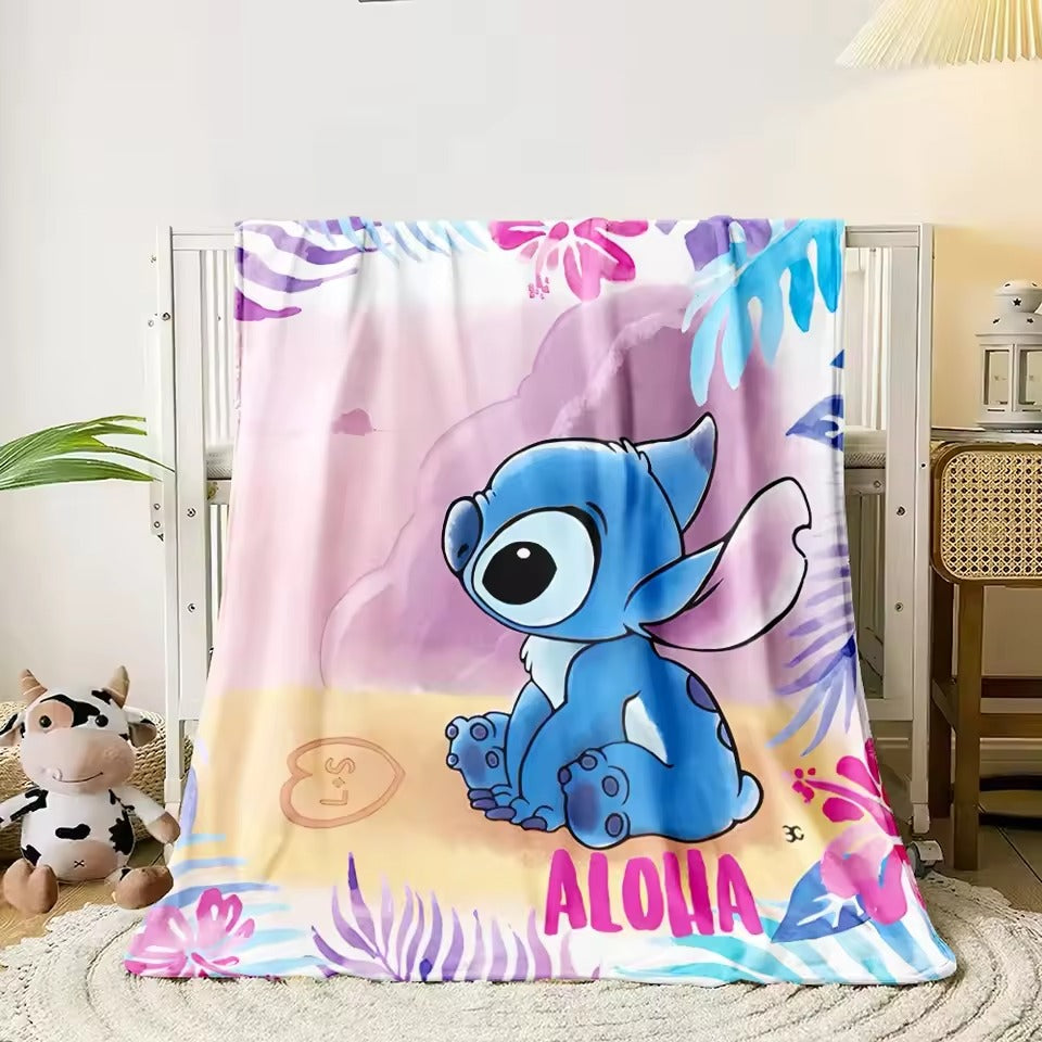 Disney Stitch HD Printed Flannel Fluffy Fleece Throws