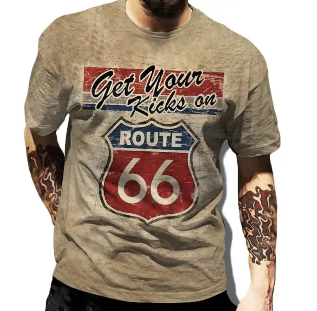 Mens Route 66 Get Your Kicks Tshirt