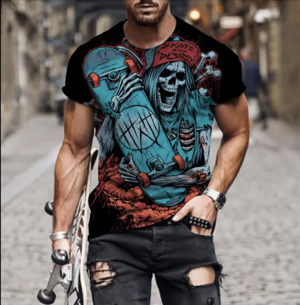 Mens Retro Skull Tshirt