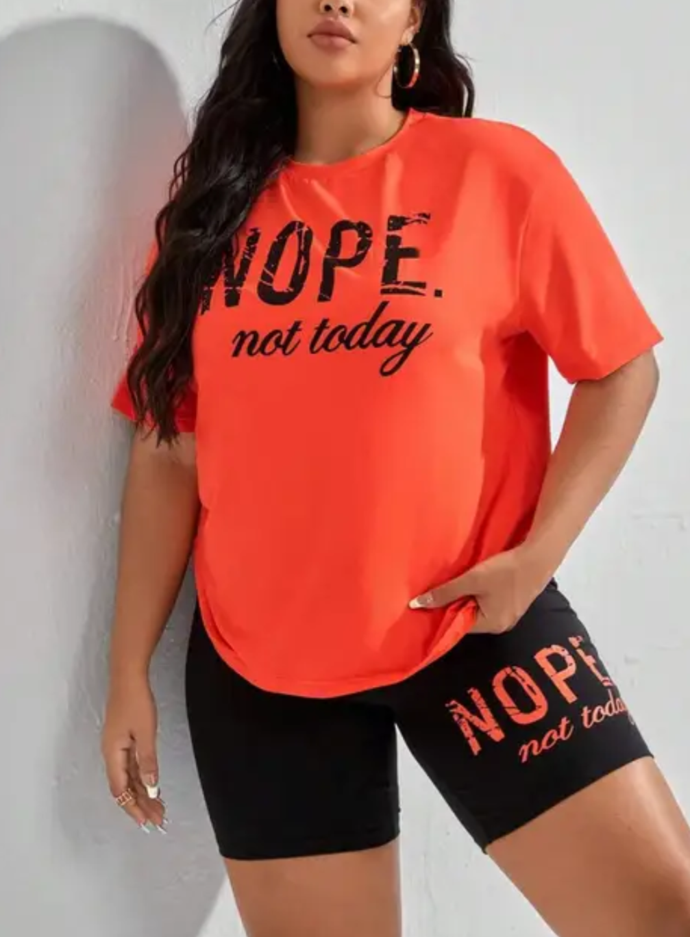 Ladies Nope Not Today Shorts and T-shirt Set