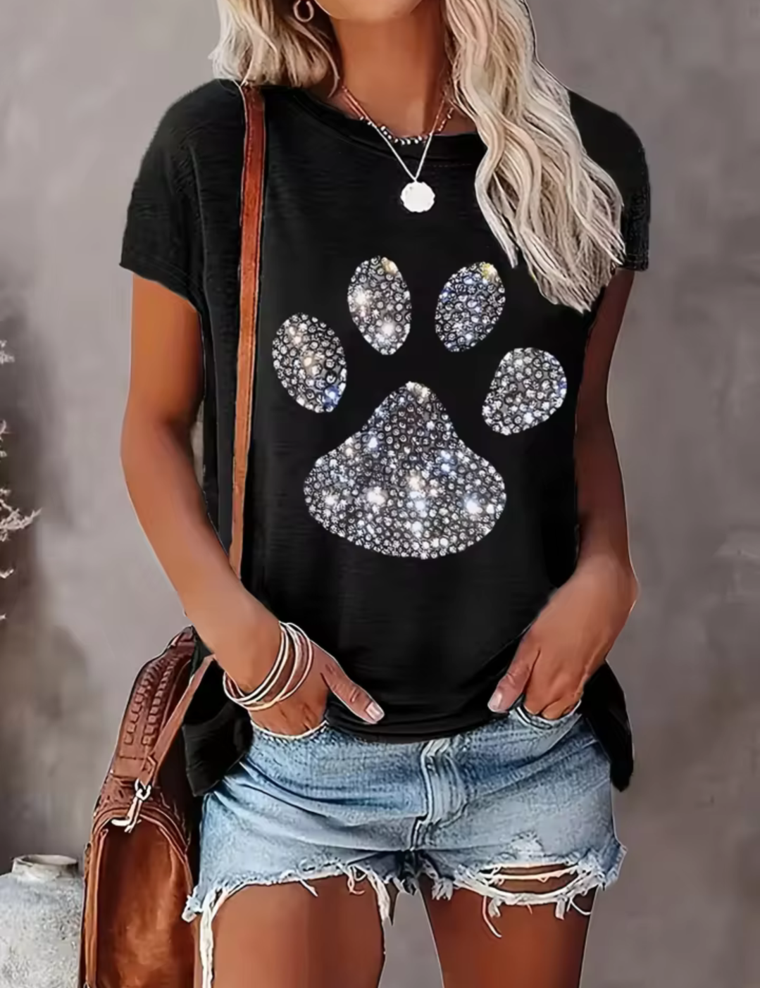 Plus Size PAW slogan Tshirt