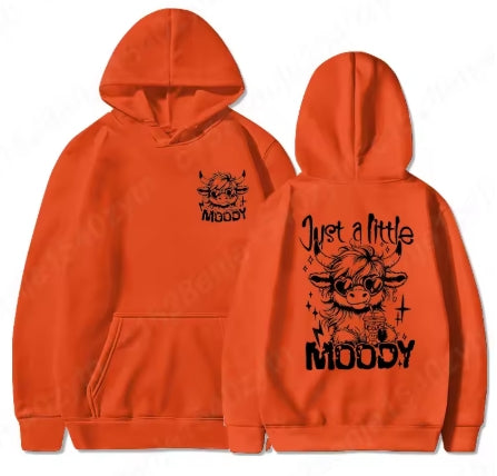 Just A Little Moody Letter Print Hoodie