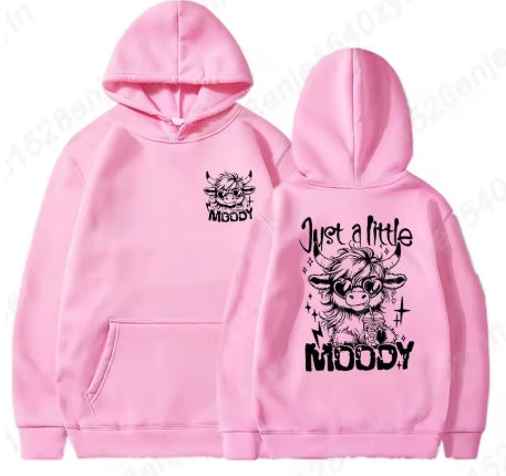 Just A Little Moody Letter Print Hoodie