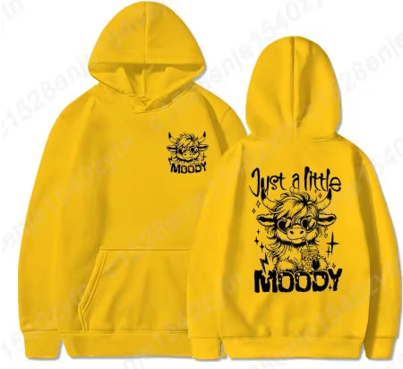 Just A Little Moody Letter Print Hoodie