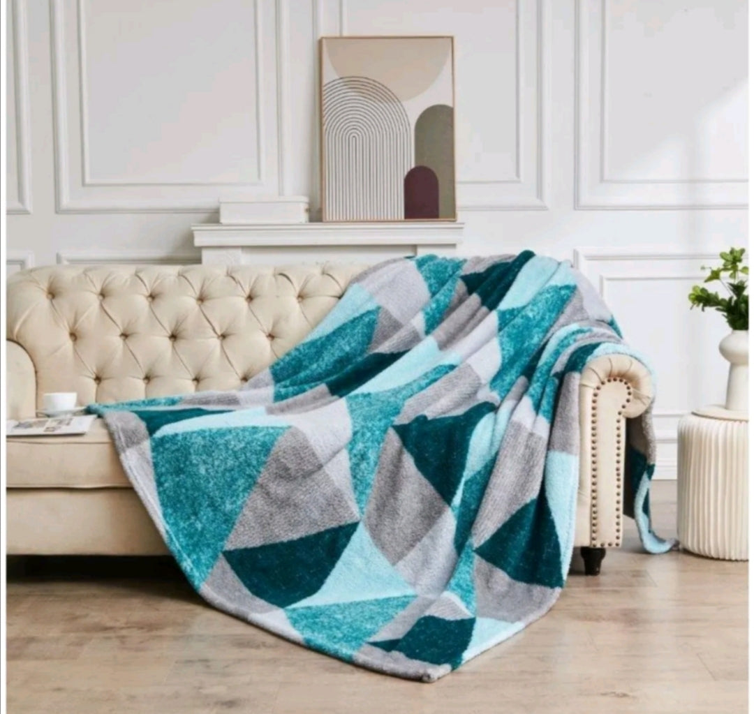 Teddy Fleece Geometric Throw