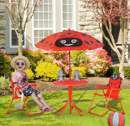 Lady Bird Design Kids Picnic Table with Parasol