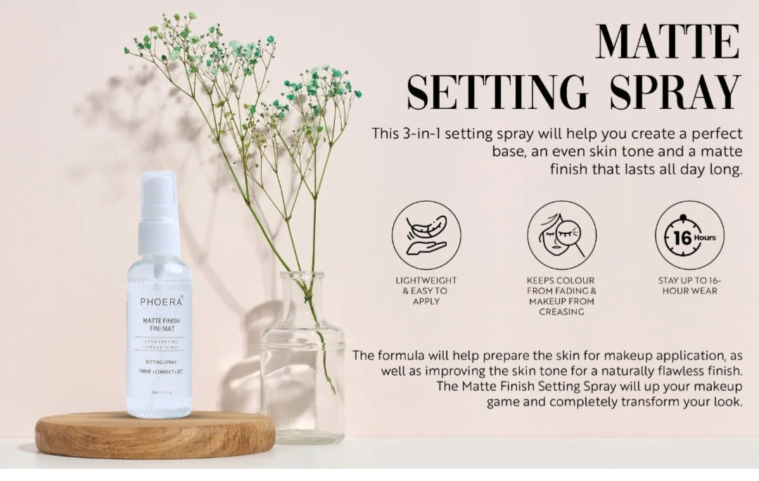 2 x Phoera Matt Finish Setting Sprays