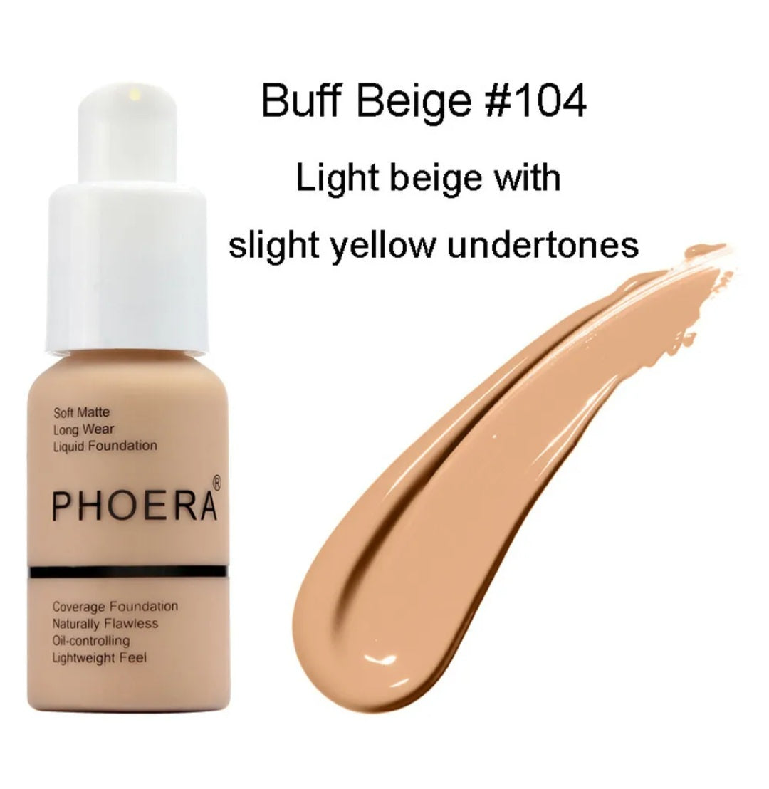 TWIN PACK - Phoera Matte Skin Full Coverage Foundation